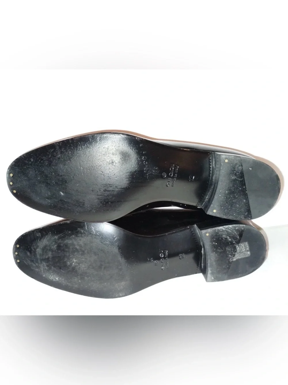 Authentic Men's Gucci Black Patent Leather Tassel Loafers 714681 Size 12.